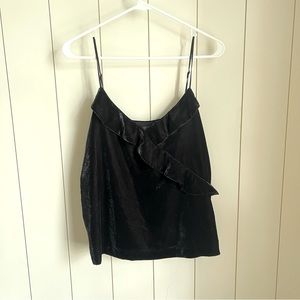 J.Crew velvet ruffle cami tank